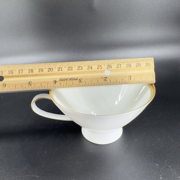 Rosenthal Germany 3680 White Gold Band Black Lines Tea Cup And Saucer Set 2 VTG - Picture 10 of 16